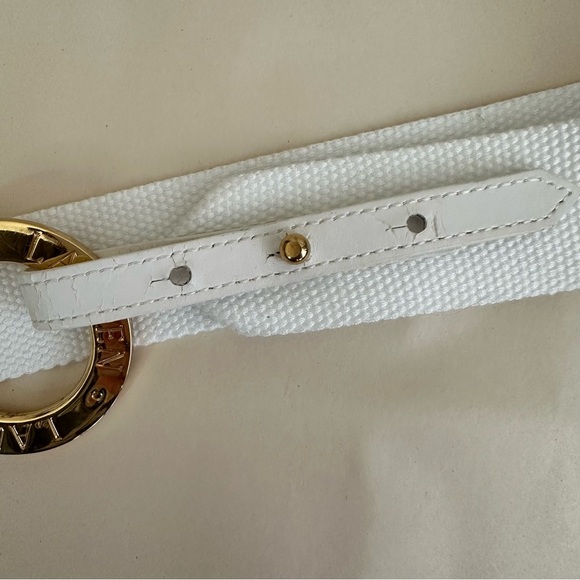 Lauren Ralph Lauren White & Gold Waist Belt Old Money Preppy Nautical Women 35" - Picture 5 of 9